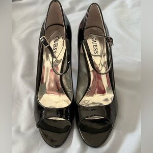 Guess Black Peep Toe Heels Size 6.5